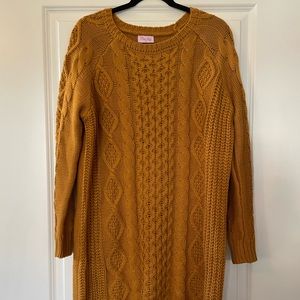 Mustard Sweater Dress - Pink Lily